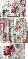 0scar colorized floral clusters panel brocade