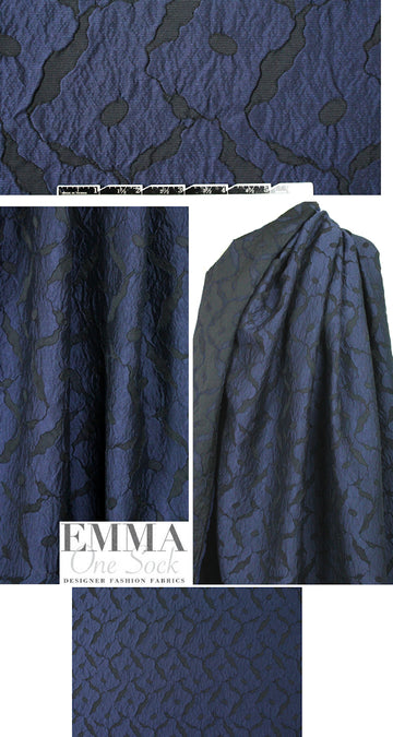 3.1 Phi11ip Lim navy/black textured floral matelasse'