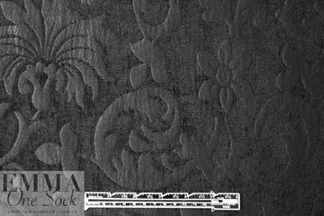 NY designer black on black floral jacquard brocade 1.75 yd