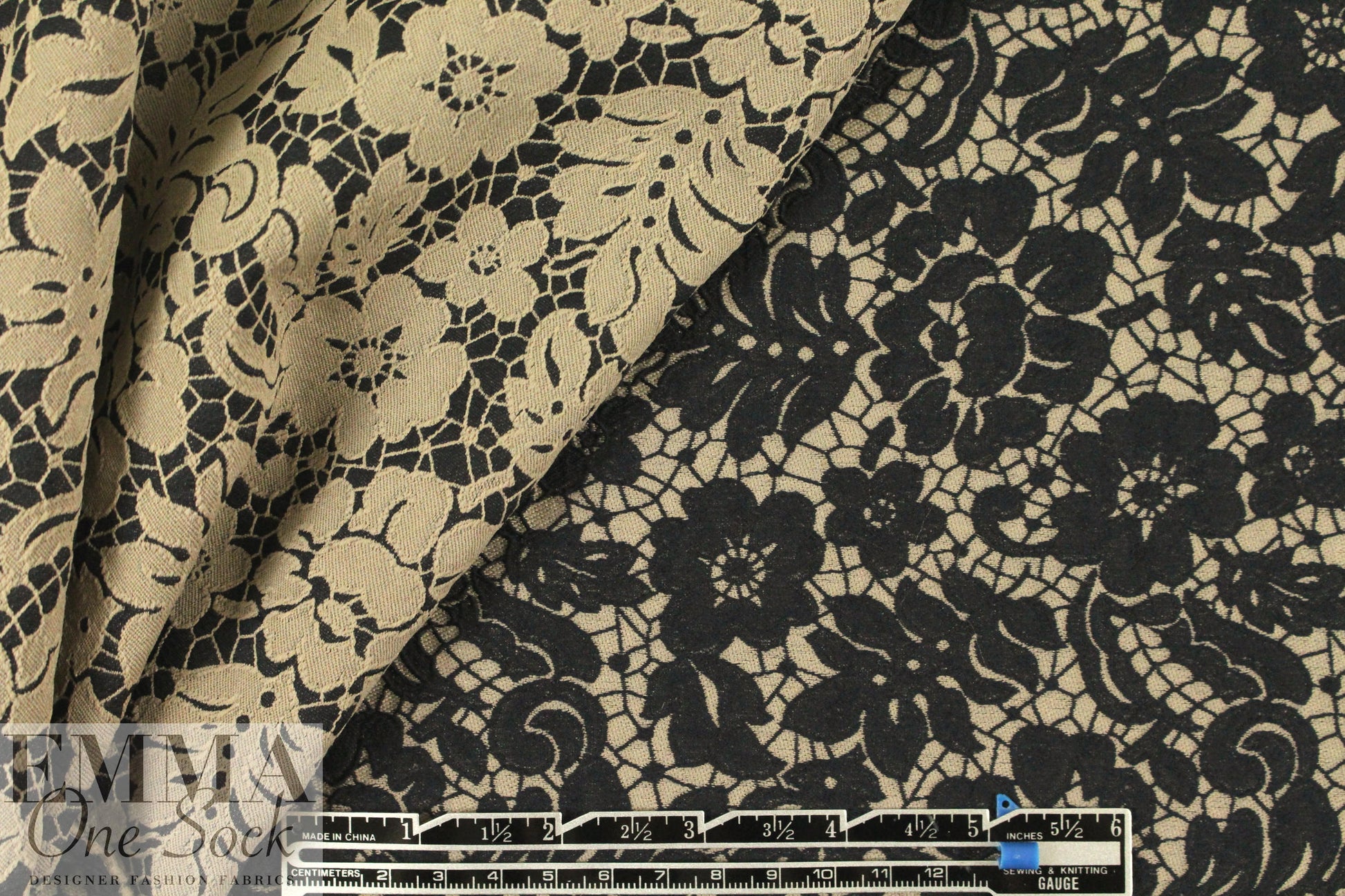 NY designer flowery lace look brocade