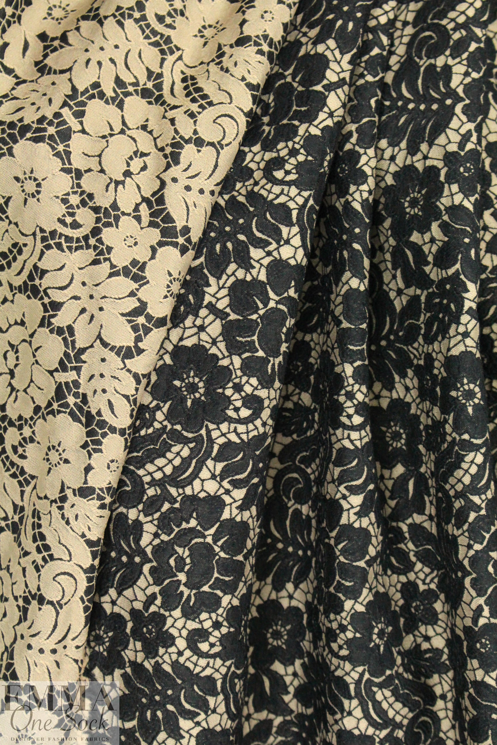 NY designer flowery lace look brocade 1.625 yds