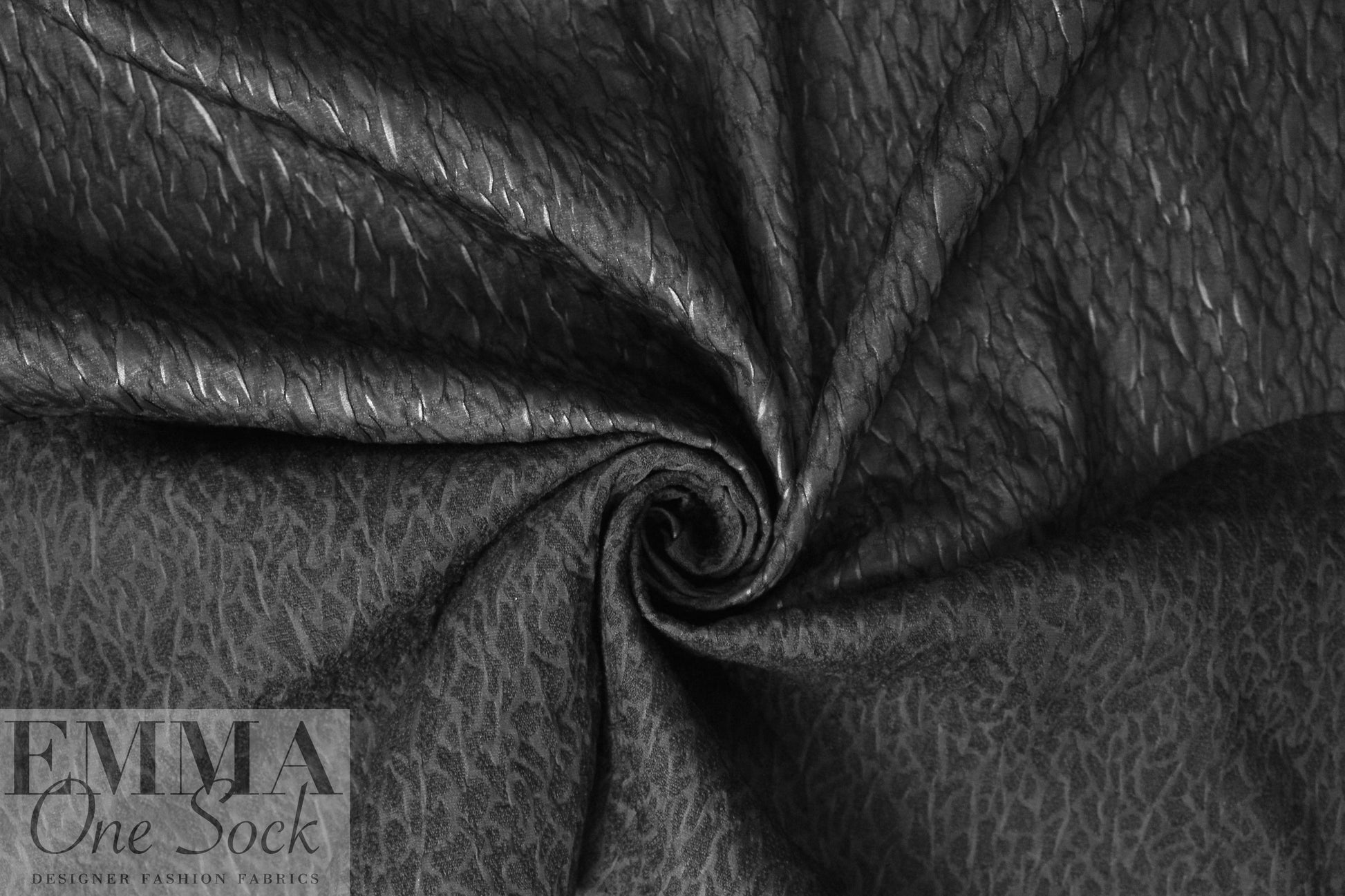 French textured black stretch matelasse' brocade