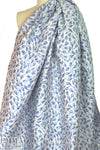 Italian blue/silver textured tulip brocade