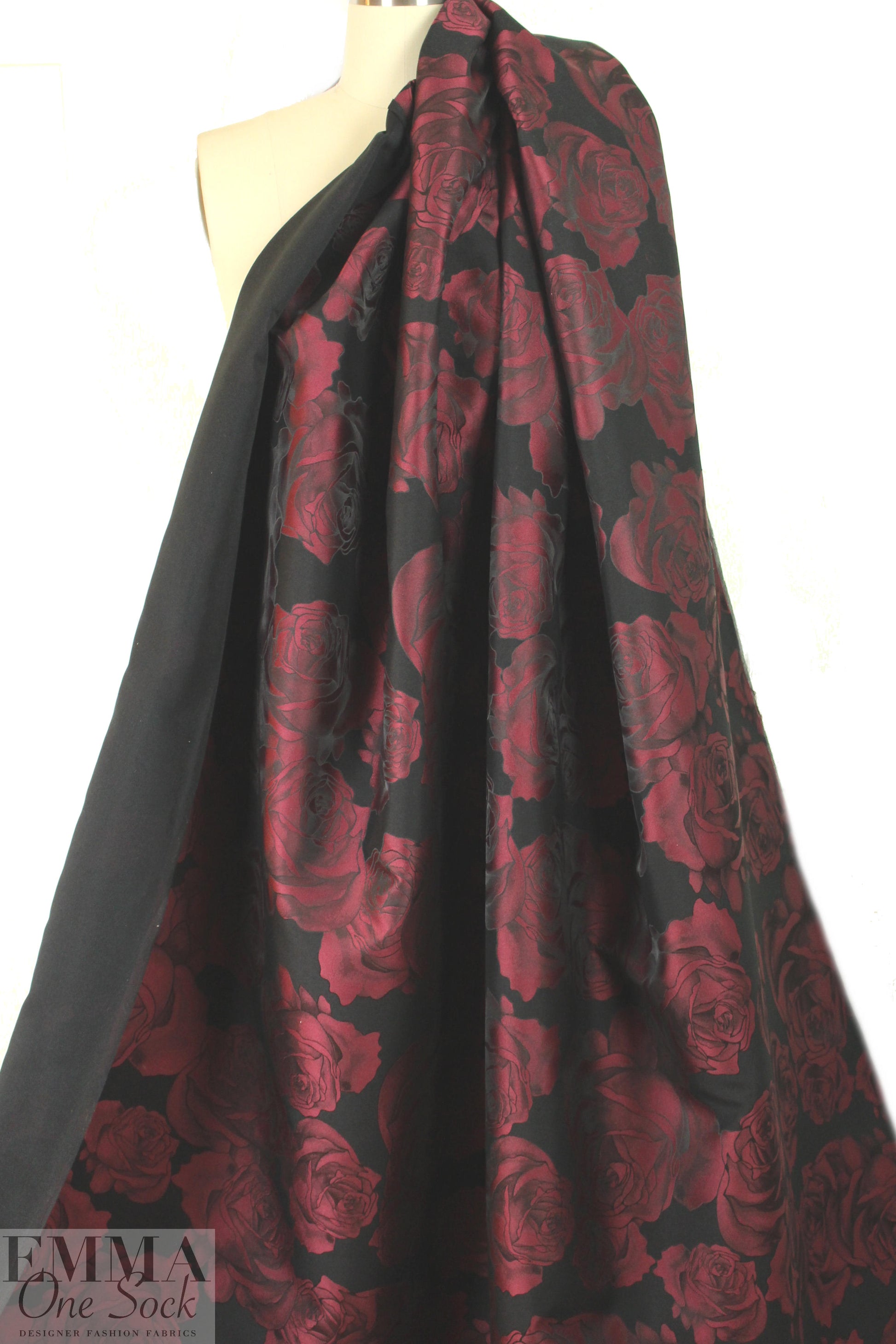 NY designer nocturnal rose brocade