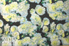 Italian floral brocade - emerald/silver/lemon 1.5 yd