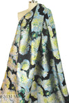 Italian floral brocade - emerald/silver/lemon 1.5 yd