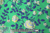 Italian kelly/navy textured floral brocade