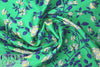 Italian kelly/navy textured floral brocade