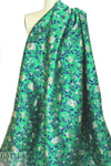 Italian kelly/navy textured floral brocade