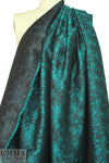 NY designer peacock/black textured brocade