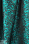 NY designer peacock/black textured brocade 1 yard