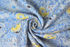 famous designer textured floral brocade - cornflower