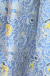 famous designer textured floral brocade - cornflower .66 yds