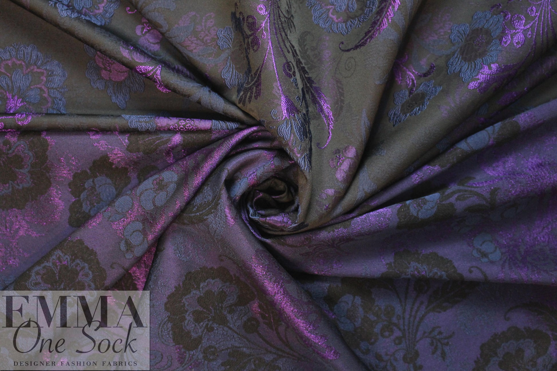 Italian flowery nocturne jacquard brocade