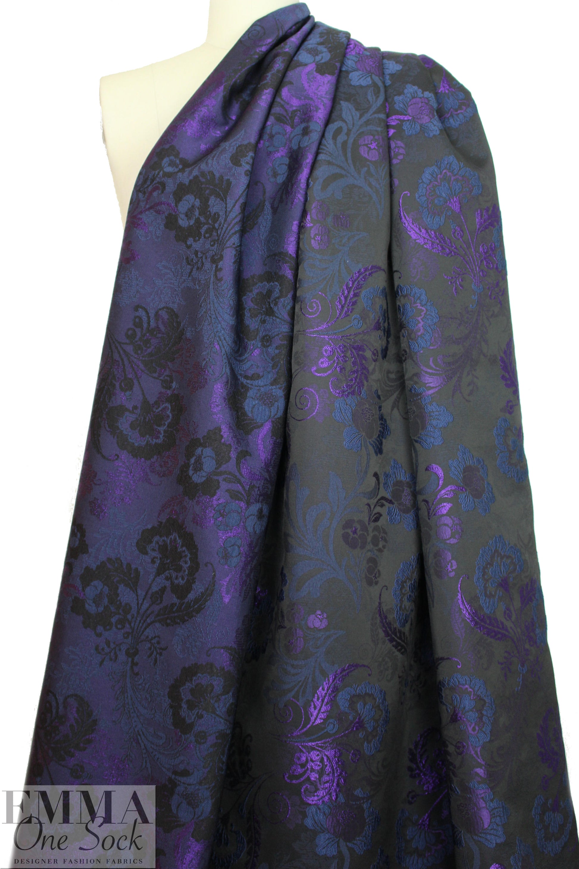 Italian flowery nocturne jacquard brocade