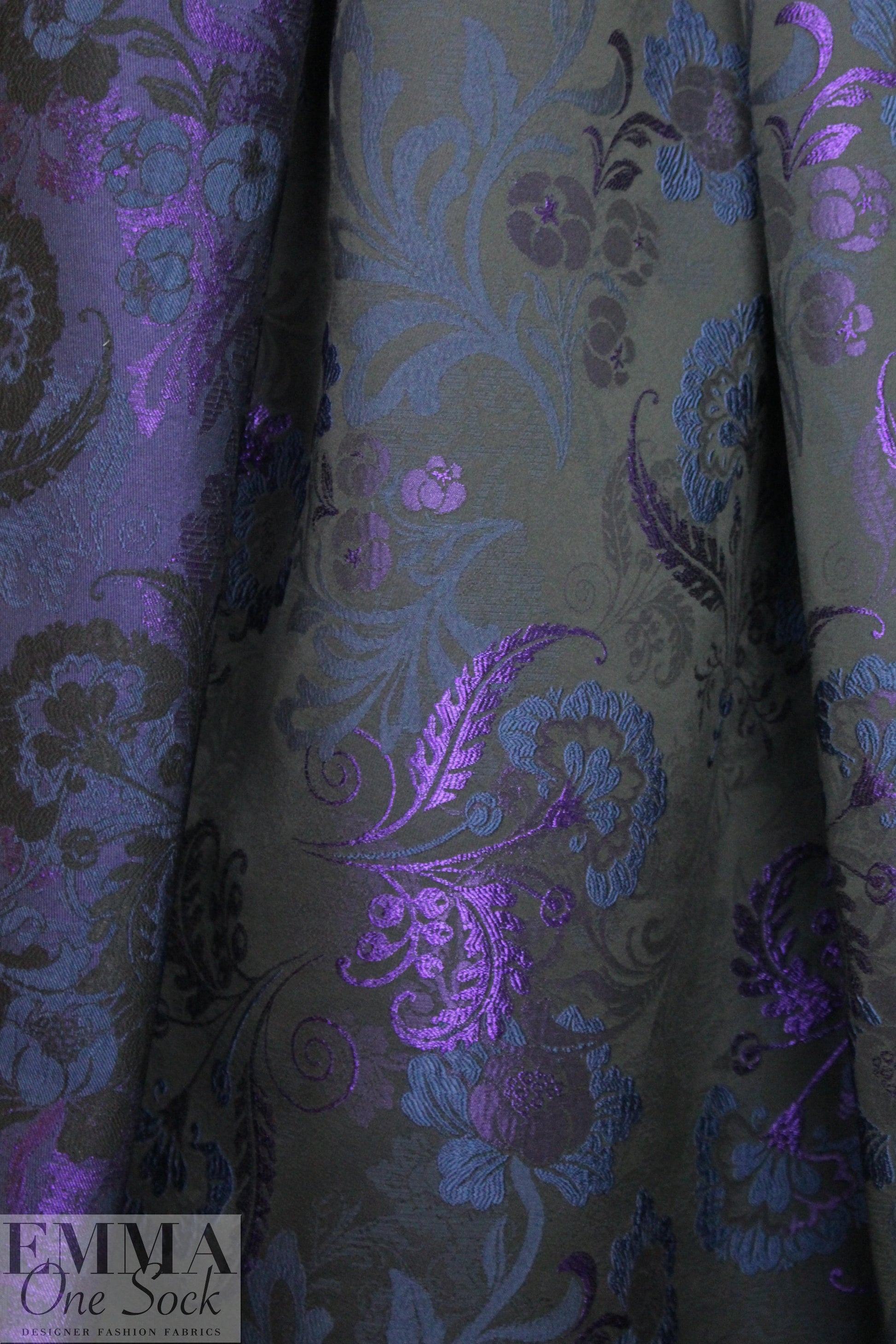 Italian flowery nocturne jacquard brocade