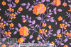Italian iris/tangerine textured floral brocade