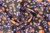 Italian iris/tangerine textured floral brocade