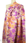 Italian fuchsia/marigold floral jacquard brocade
