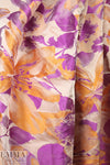 Italian fuchsia/marigold floral jacquard brocade