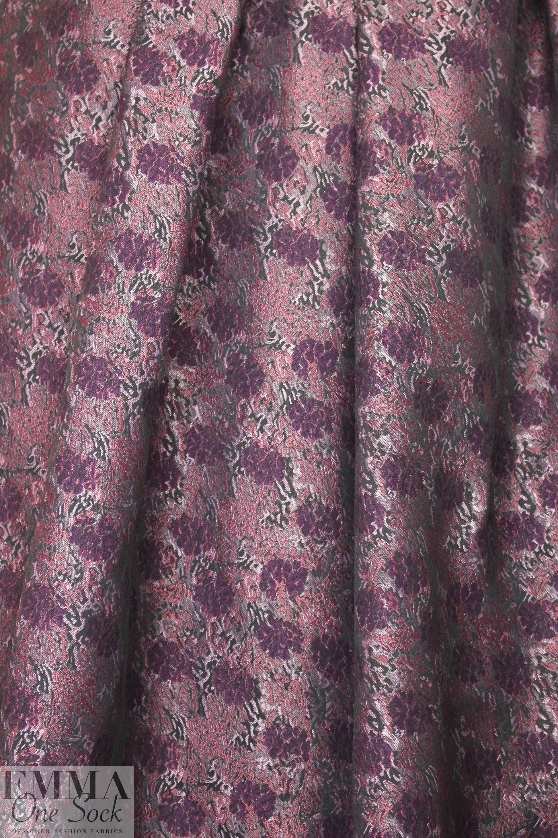 NY designer plum/blush floral jacquard brocade