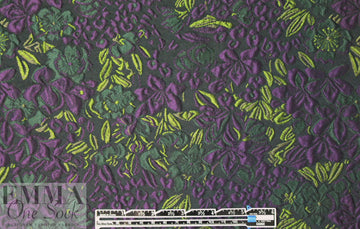 designer purple/green textured floral brocade