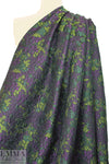 designer purple/green textured floral brocade