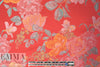 Tah@ri red/orange/aqua floral jacquard brocade