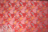 Tah@ri red/orange/aqua floral jacquard brocade