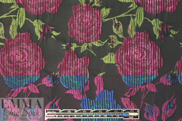 NY designer textured floral brocade - magenta/sapphire