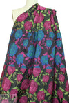 NY designer textured floral brocade - magenta/sapphire