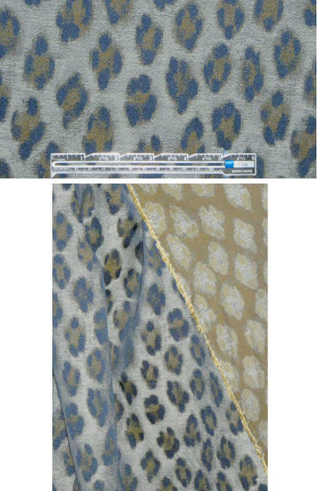 Coach stylized cheetah brocade - marine/olive 1.25 yds