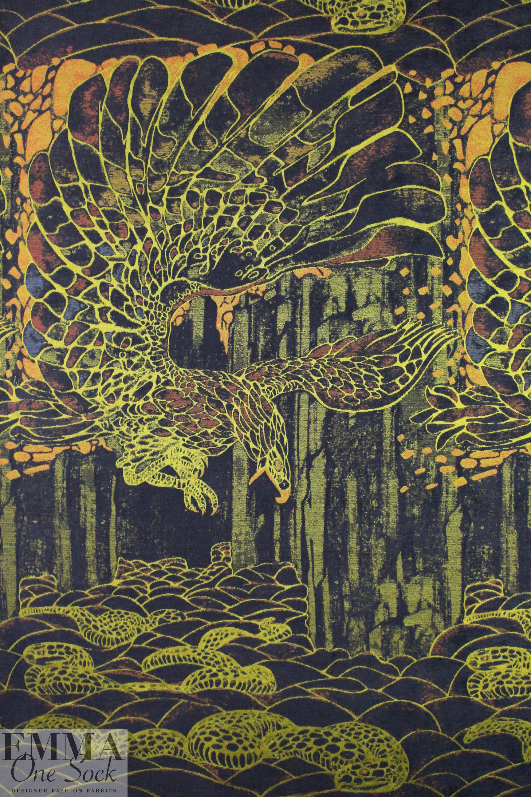Rag & B0ne 'bird of prey' tapestry brocade - navy
