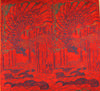 Rag & B0ne 'bird of prey' tapestry brocade - red