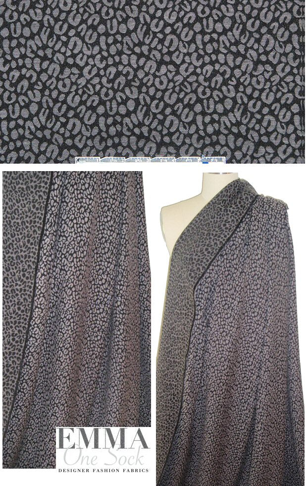 Rebecca Tayl0r cheetah stretch jacquard - black/gray 2 yd