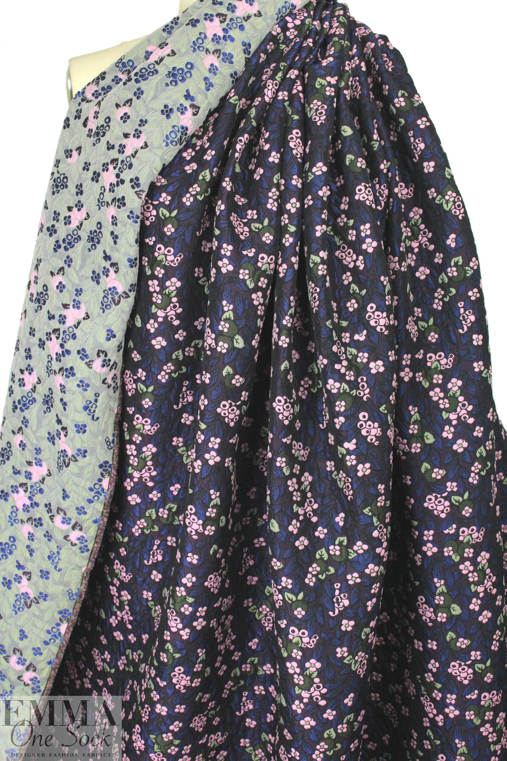 Rebecca Tayl0r berry jacquard brocade - blue/lilac 1.5 yd