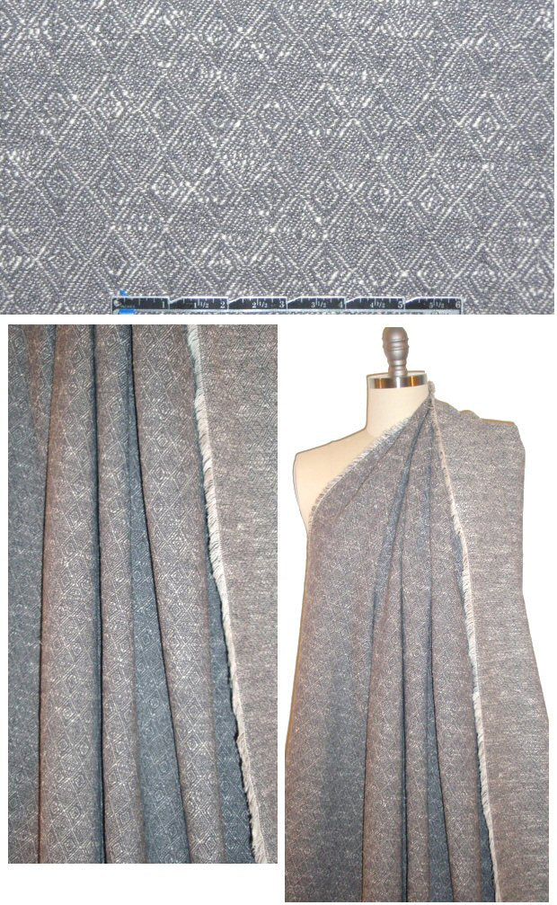 Rebecca Tayl0r textured jacquard - gray/winter white 2.25 yd