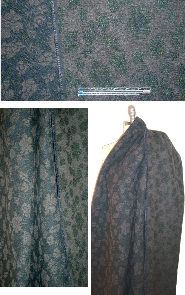 Rebecca Tayl0r textured brocade - forest/navy/graphite