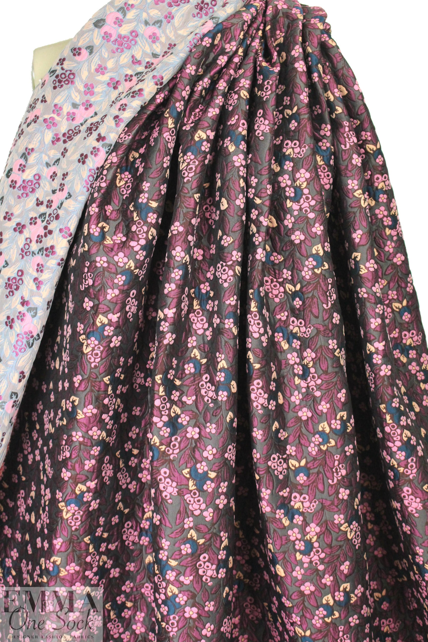 Rebecca Tayl0r berry jacquard brocade - pink/plum 2.5 yd