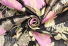 famous designer pink/gold floral jacquard brocade 1.375 yds