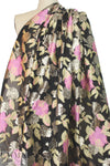 famous designer pink/gold floral jacquard brocade 1.375 yds