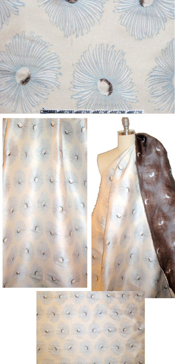 Sun0 vertical stretch floral brocade - pale blue/ivory