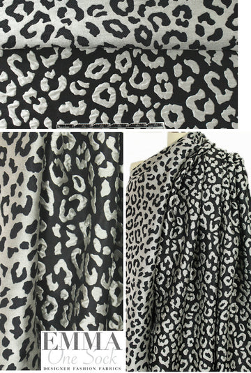3.1 Phi11ip Lim reversible silver/black cheetah brocade 1.625 yd