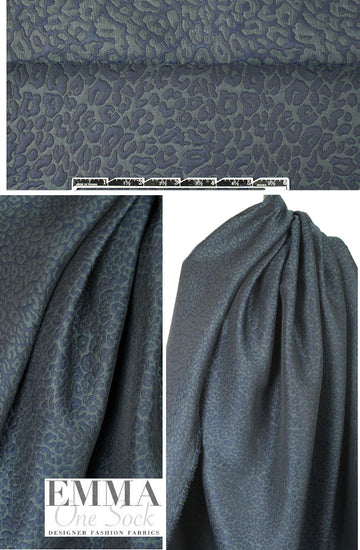 Tah@ri textured cheetah brocade - marine/storm 1.5 yd