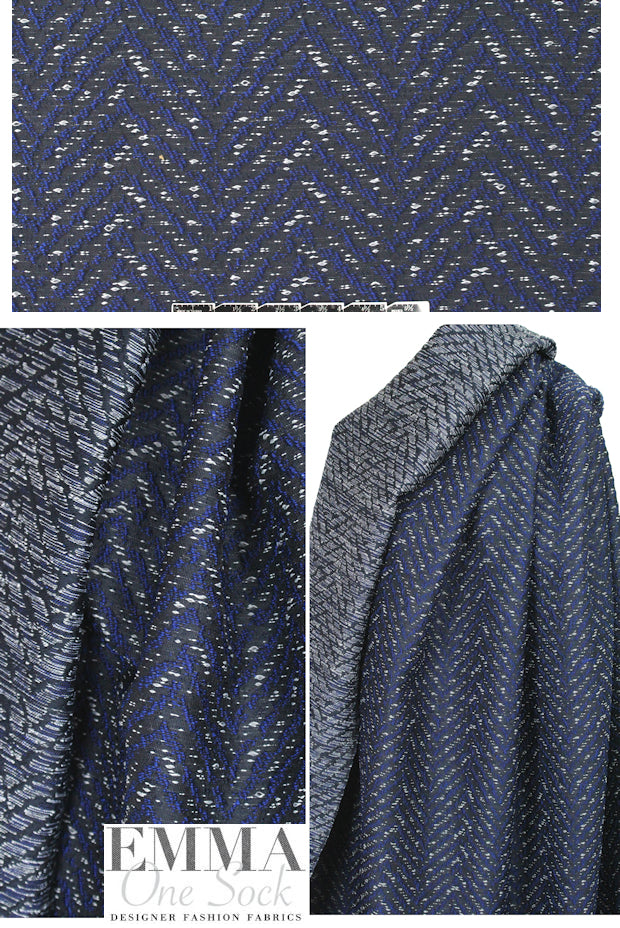 3.1 Phi11ip Lim navy/black textured chevron matelasse'