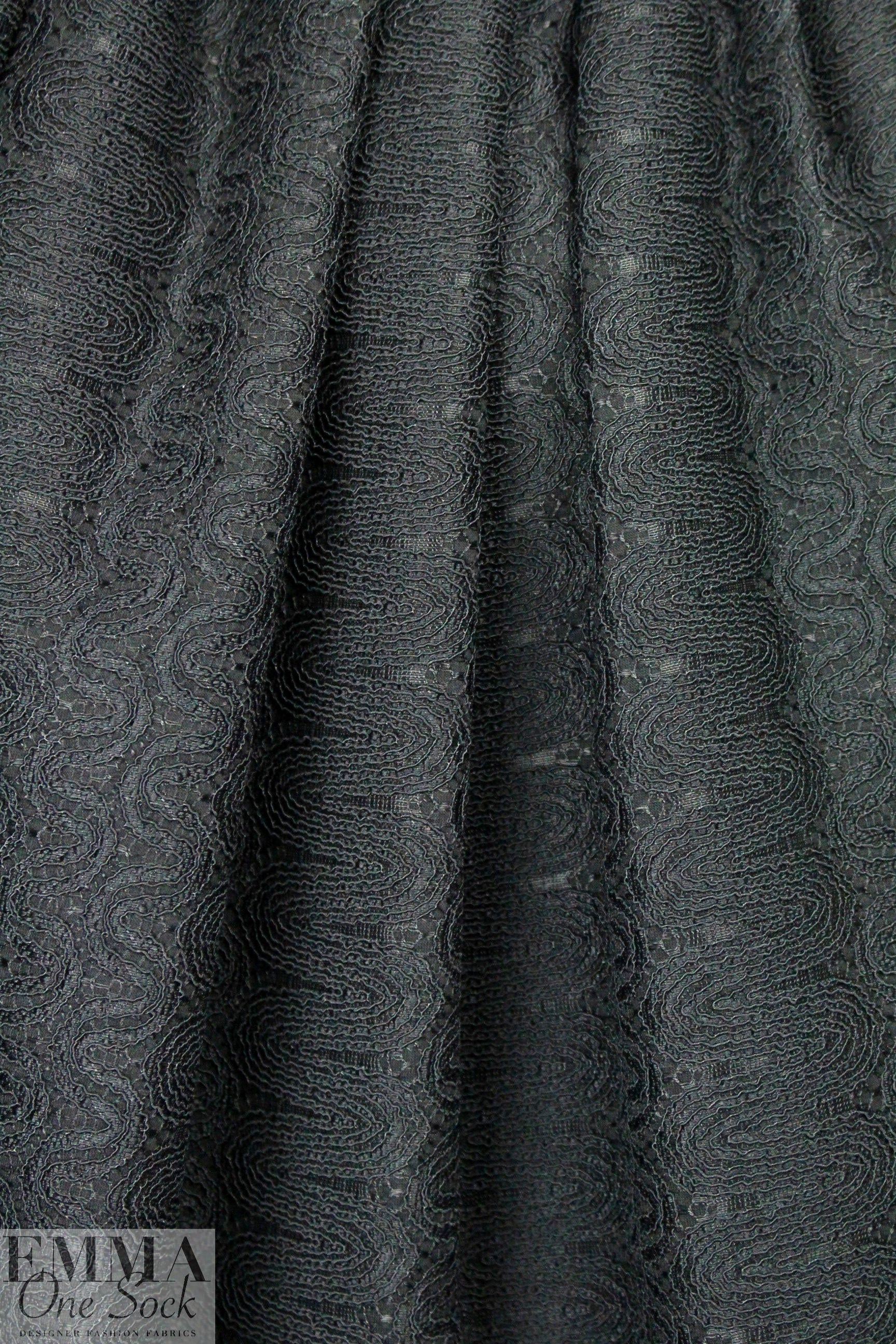 Trin@ Turk black on black corded lace with backing