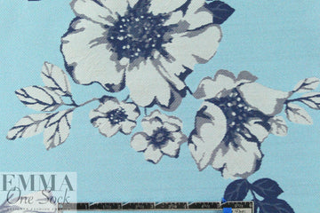 Va1entino floral blues jacquard brocade