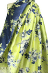 Va1entino lemon/navy floral jacquard brocade
