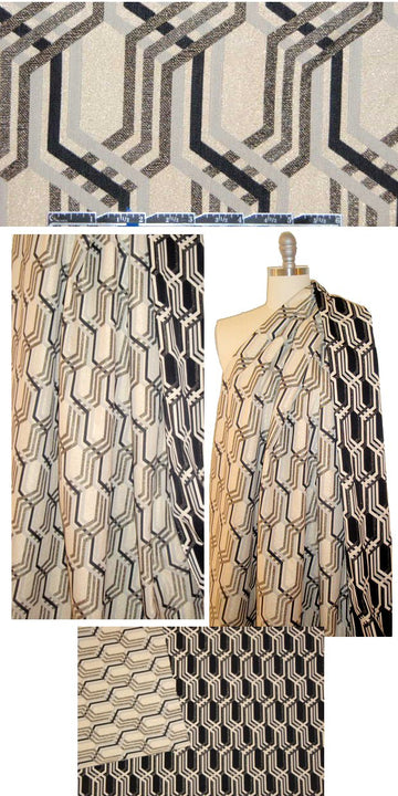 Italian art deco with metallic stretch jacquard