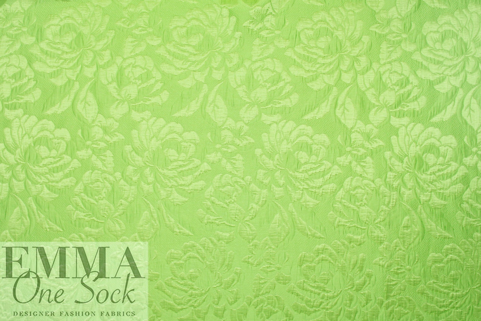 NY designer lustrous dimensional floral brocade - key lime 1.5 yds